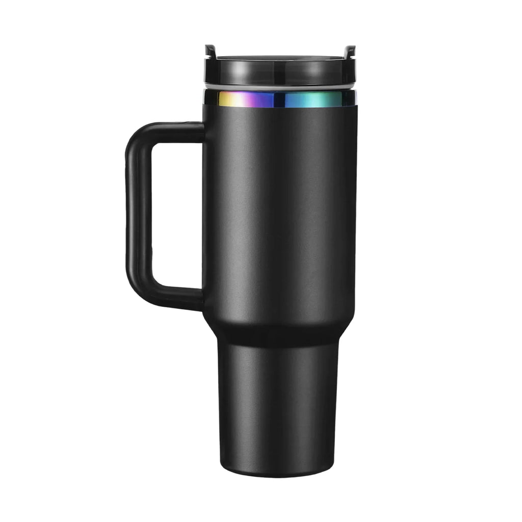 Iridescent Stainless Steel Tumbler with Removable Handle (40oz)